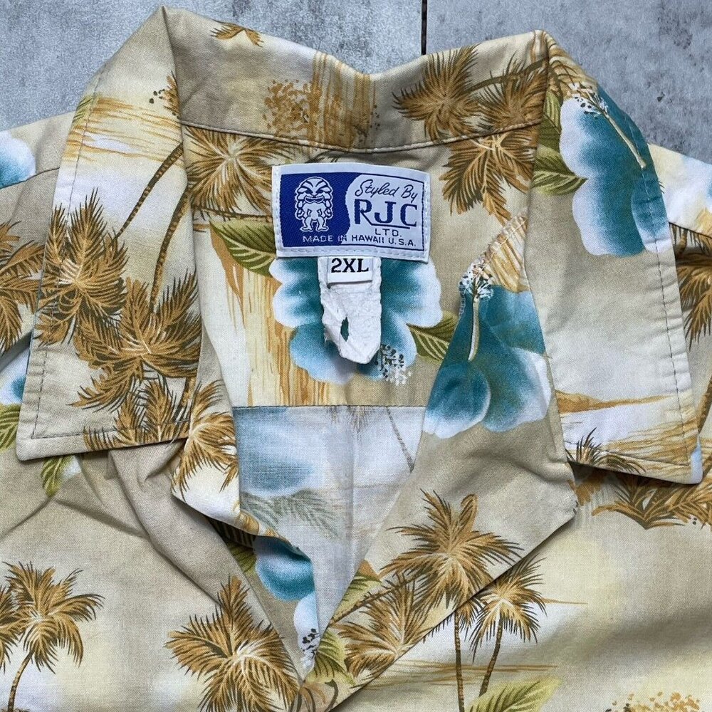 Vtg RJC Hawaiian Shirt Mens XXL Short Sleeve Island Floral Aloha Single Stitch - Picture 2 of 5
